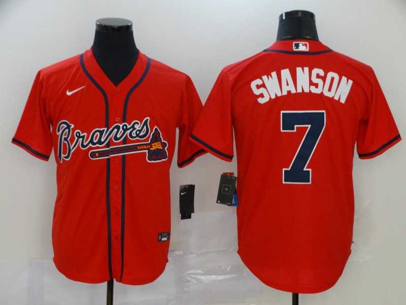 Braves 7 Dansby Swanson Red 2020 Nike Cool Base Jersey,We sell and wholesale Braves 7 Dansby Swanson Red 2020 Nike Cool Base Jersey on line form chian!